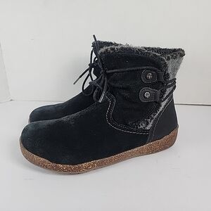 Earth Origins Aurora Jolene Women's Size 7.5M Black Suede Winter Booties